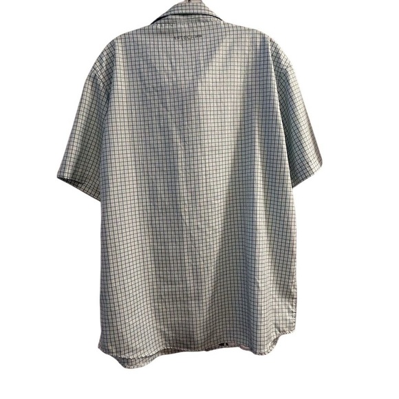 AFTCO Men's Plaid Short Sleeve Button-Up Shirt Green Blue Size L Casual - Picture 12 of 13